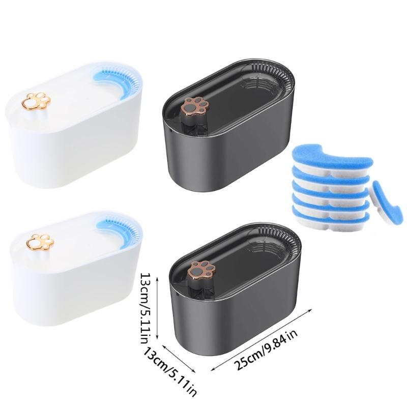 Katzenbrunnen Hunde Wasserspender 101oz Wasserkapazität Superleise Automatischer Trinkwassernapf Mehrschichtig gefiltert