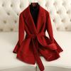 Autumn and Winter New Double-sided Cashmere Coat Women's Short Short 100% Wool Coat Women's High-end Coat