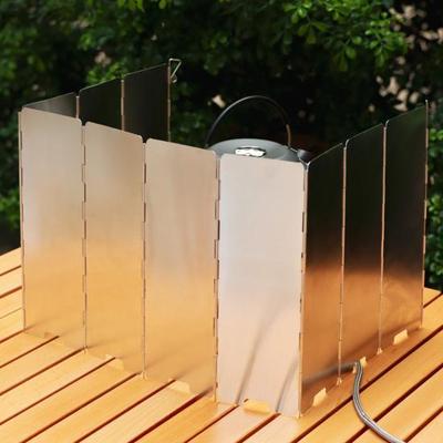 Camping Stove Windscreen Aluminum Alloy Plates Rustproof Corrosion Resistant Foldable Camping Stove Windscreen Accessories