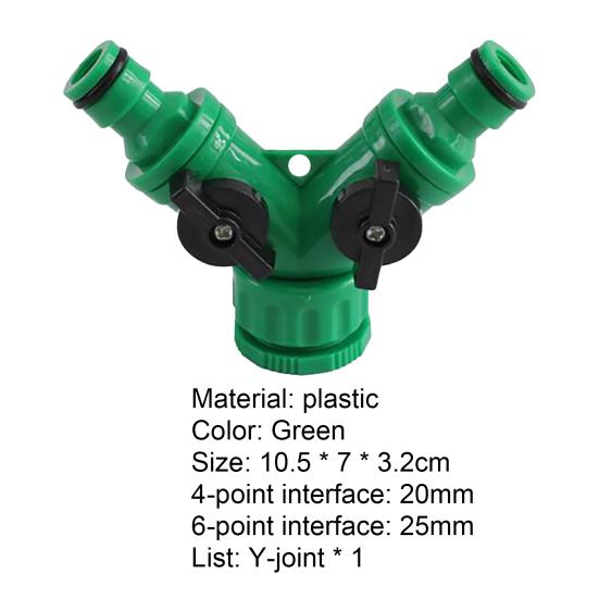 Ball Valve 2 Way No Leakage Plastic Y Connector Faucet Splitter for Watering