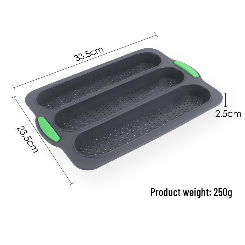 

Форма для багетов с 3 слотами, перфорированная, с антипригарным покрытием: Форма для выпечки из пищевого силикона для французских булочек