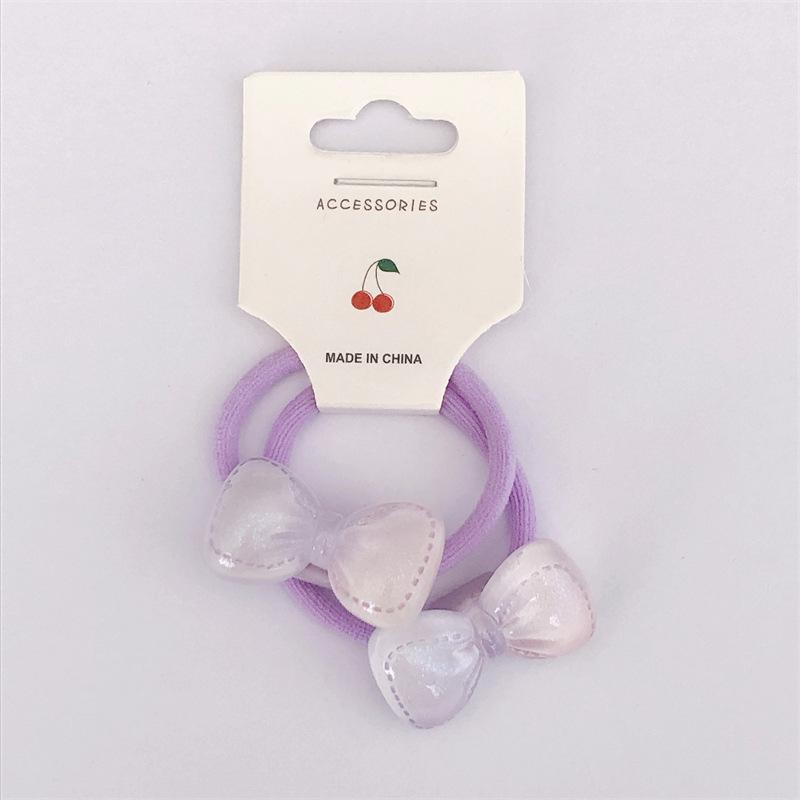 

Korean-Style Gradient Bow Hair Ties for Girls - Set of 2 Elastic Bands