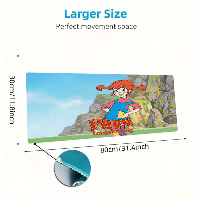 Pippi Longstocking Large Size Mouse Pad Large Gaming Table Cushion Non-slip Laptop Tablet Big Mousepad XXL Mat Mini PC Playmat With Lock edge
