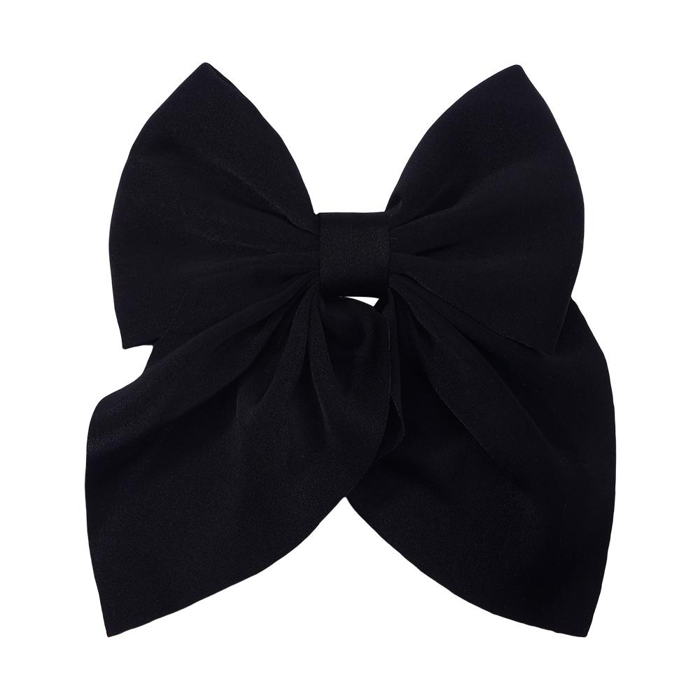 New Elegant Bow Ribbon Hair Clip Fashion Simple Solid Satin Spring Clip Hair Pin Headband with Clips Girls Hair Accessories