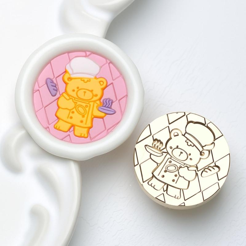 Vintage Seal Stamp Head Small Bear Animal Seal Stamp for Seal Envelope Card Party Invitation Packaging Christmas Wedding