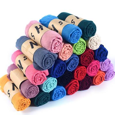 180 * 70cm Four Seasons Available New Single Color Cotton And Hemp Scarf Solid Color Scarf Sunscreen Shawl Silk Scarf For Women