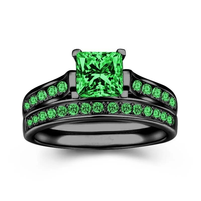 Fashion Couple Rings For Women Exquisite Rhinestones Zirconia Rings Set Simple Men Stainless Steel Rings Wedding Band Jewelry