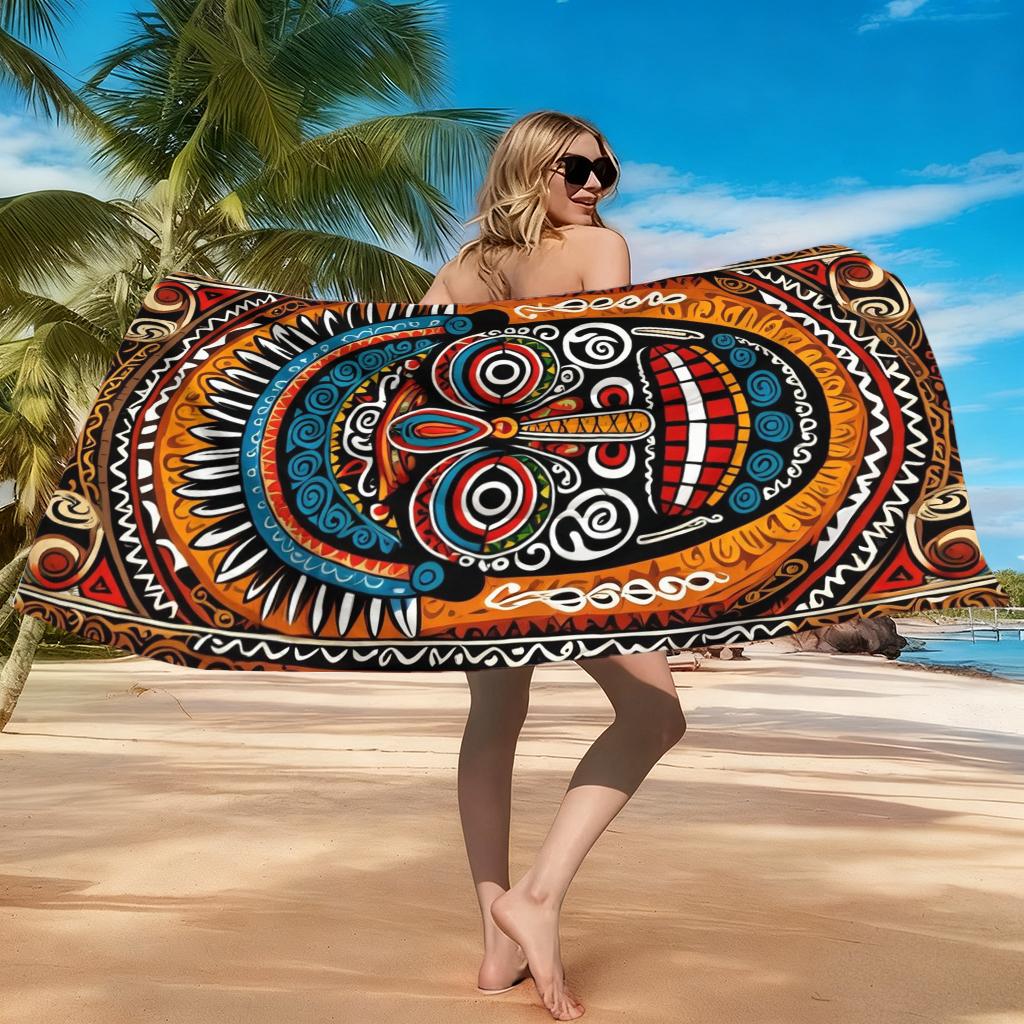 1pc Weird Avatars Beach Towel Large Vintage Towel Super Absorbent Suitable for Beach Vacation Pool Summer Gift for Friends