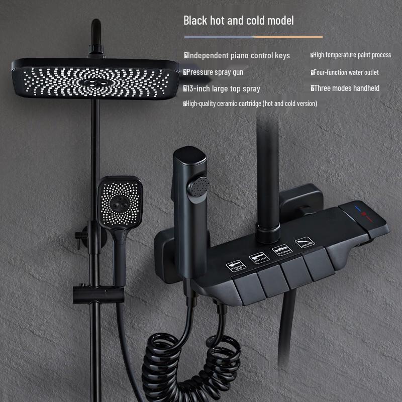 Цифровая термостатическая душевая система TLXT - Черный авианосец