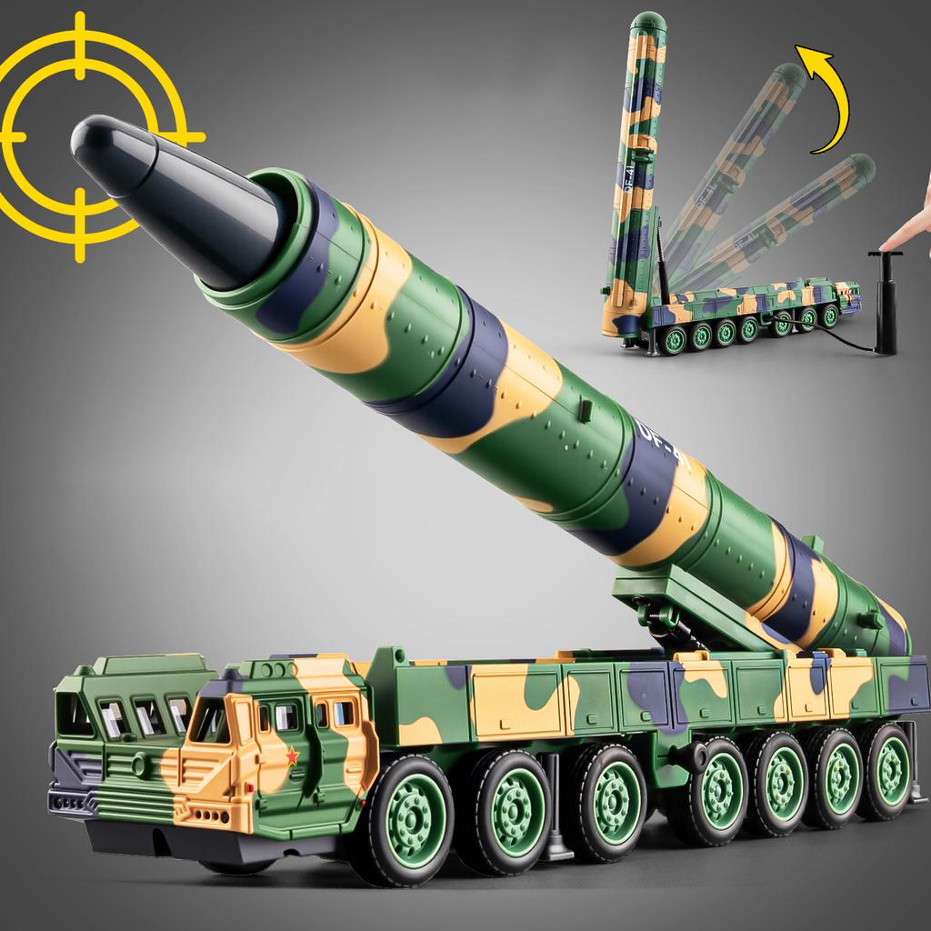 1:50 Dongfeng Missile Carrier Julang Missile Launcher Alloy Metal Diecast Model Car Home Trendy Toys Ornaments Holiday Gifts Boy