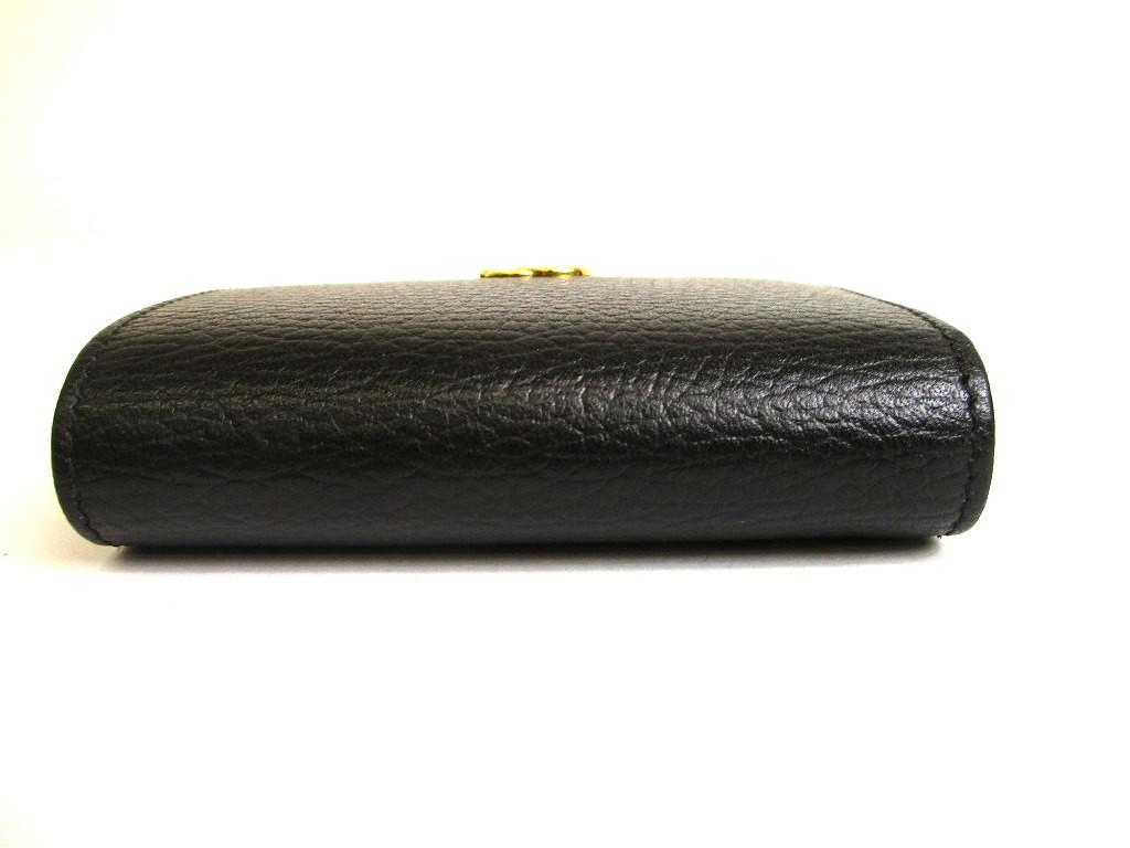 Authentic GUCCI GG Marmont Black Leather Bifold Wallet Compact Wallet #a866  Refurbished