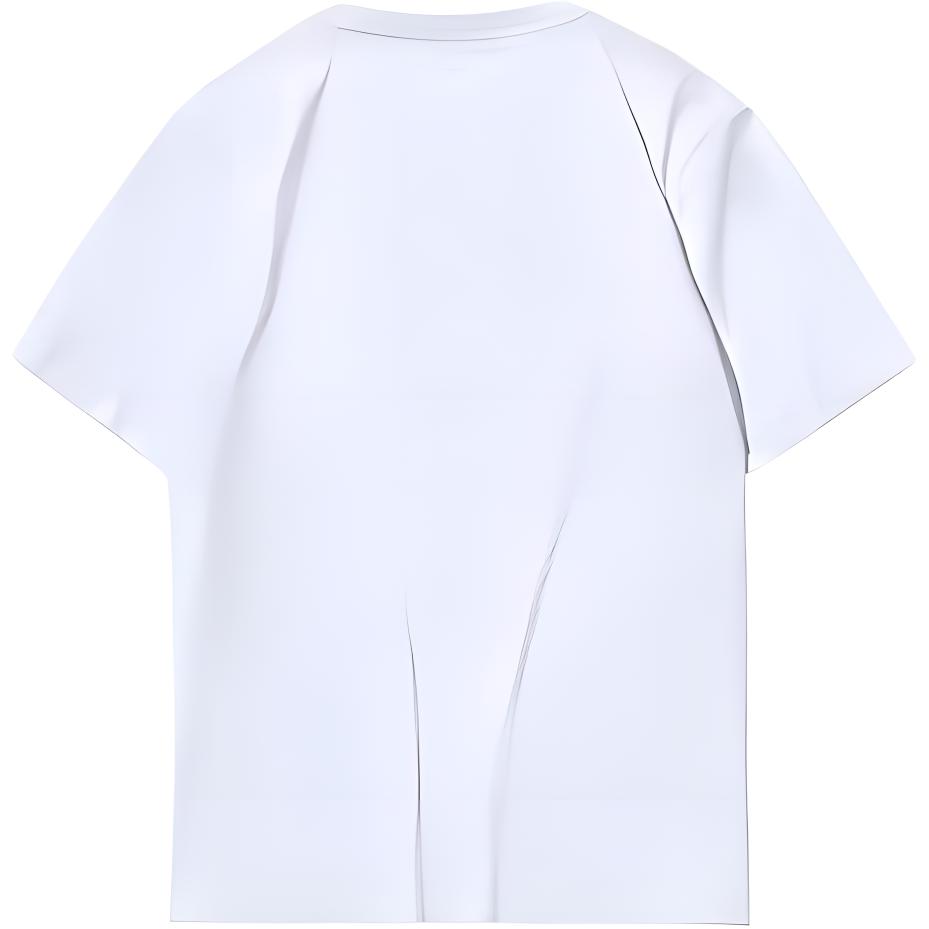 Li-Ning Logo Graphic Chinese Character Print Loose Round Neck Short Sleeve T-Shirt Unisex Tops White AHST463-1