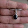 Black Onyx Sterling Silver Dainty Pendant, December Birthstone