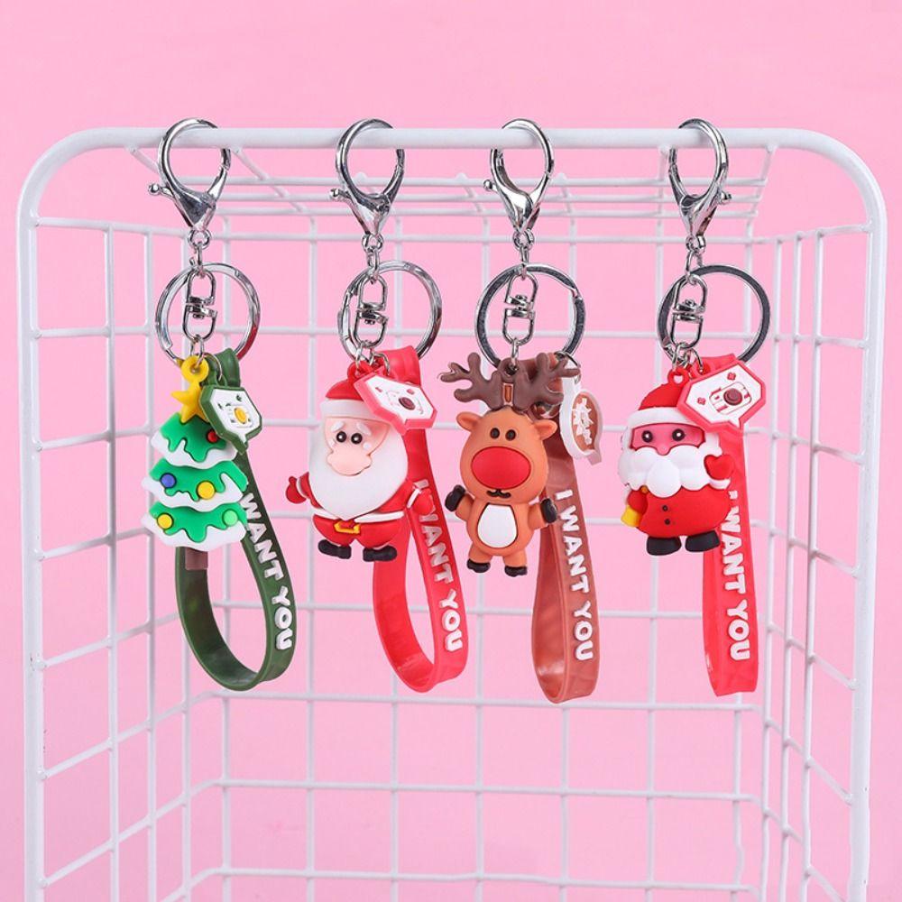 Gift Christmas Decoration Doll Pendant Keyring Bag Charm Christmas Keychain Key Chain Car Key Ring