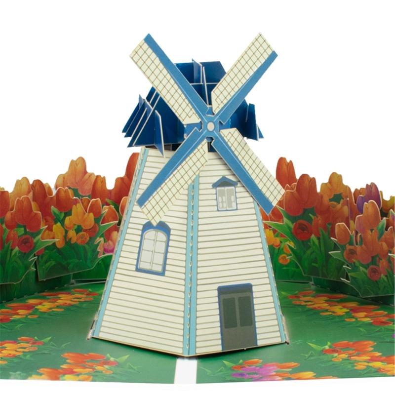 Paper Crafted 3D Greeting Card Foldable 3D Greeting Card Flower Sea Card Floral Greeting Card for Mother's Day