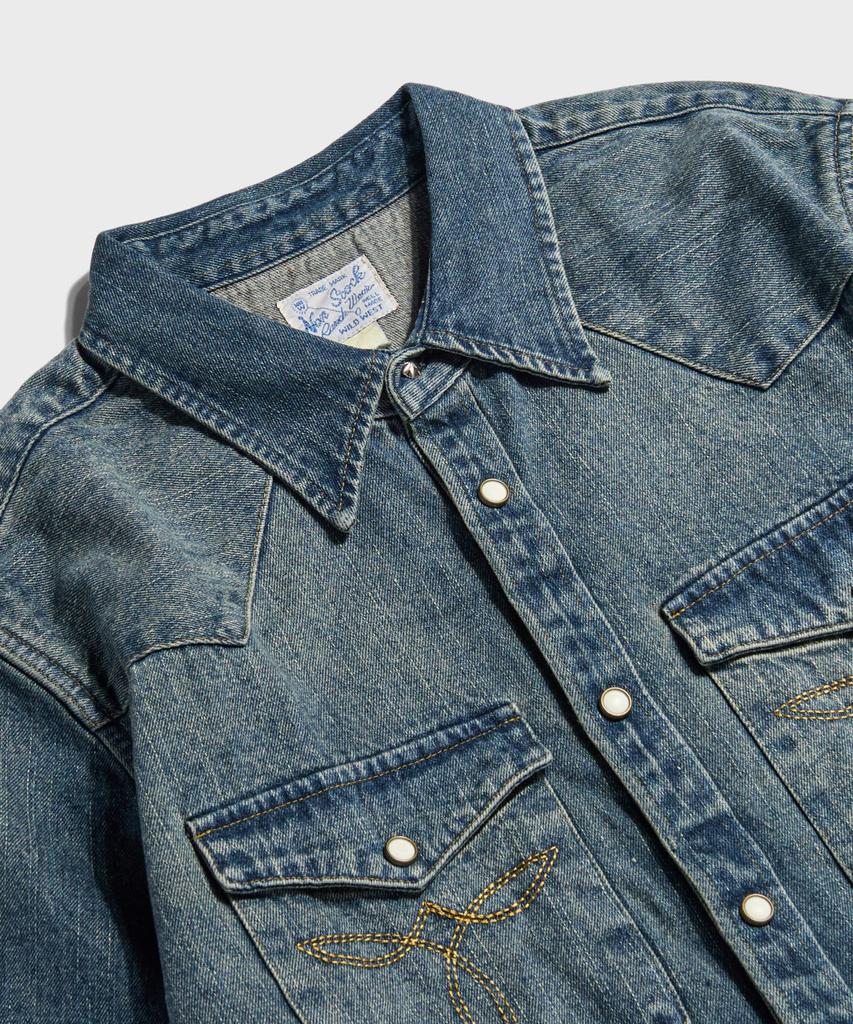 Beulonseun 1950er Jahre Slub-Denim Westernhemd