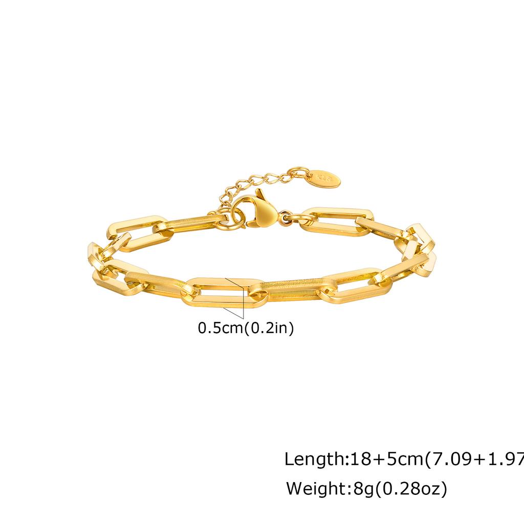 Gold Color Men's Chain Bracelet,Hiphop Stainless Steel Chunky Chain Wristband,Rock Punk Jewelry Gift for Dad Son BBF Him