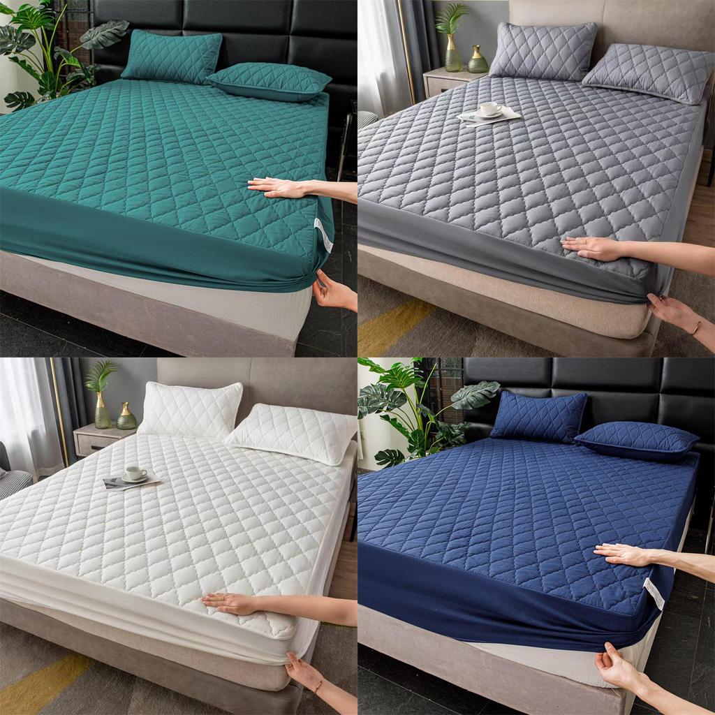 Waterproof Bed Cover With Solid Color Design For Home Use