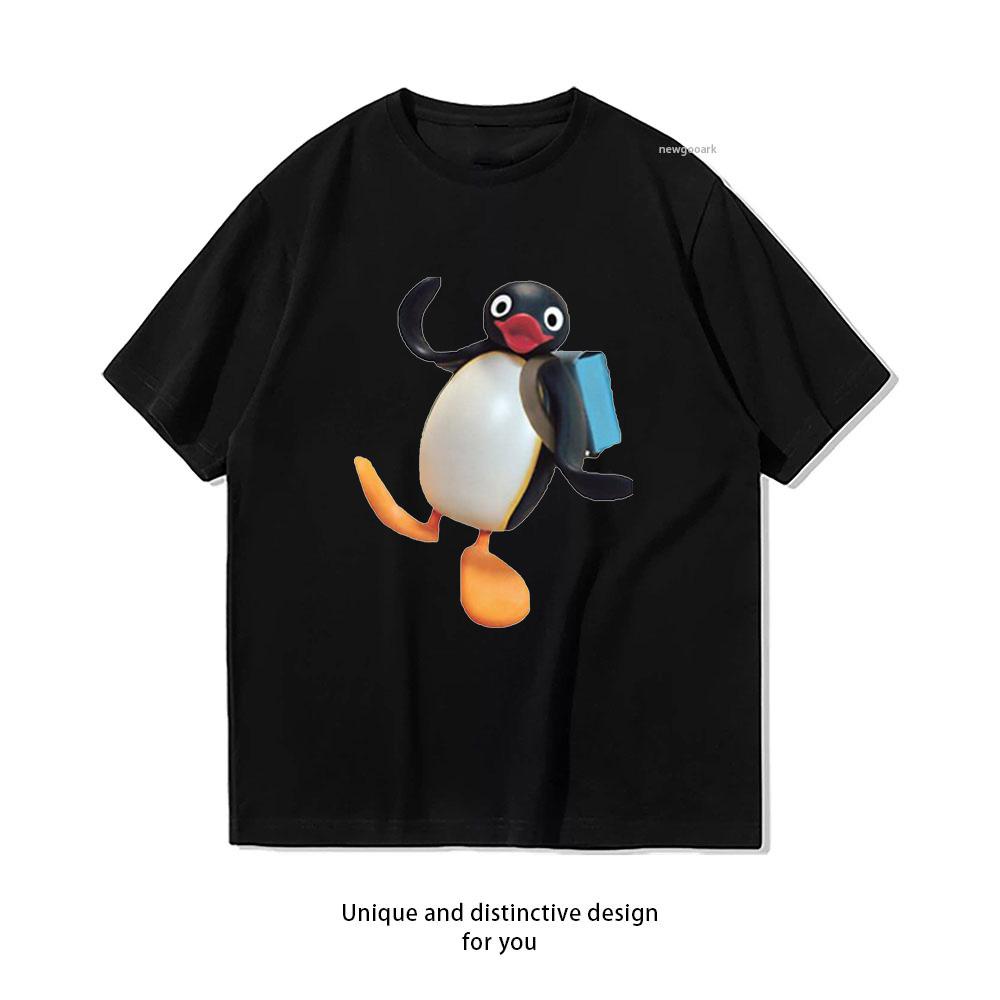 Angry Pingu School Bag Cute Shirt Summer Woman Man Casual Breathable Printed Tshirt Fashion Streetwear Oneck S3xl Tops