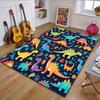 Colorful Cartoon Dinosaurs Pattern Patterned Carpet, Non Slip Mat Suitable for Living Room and Bedroom Sofas