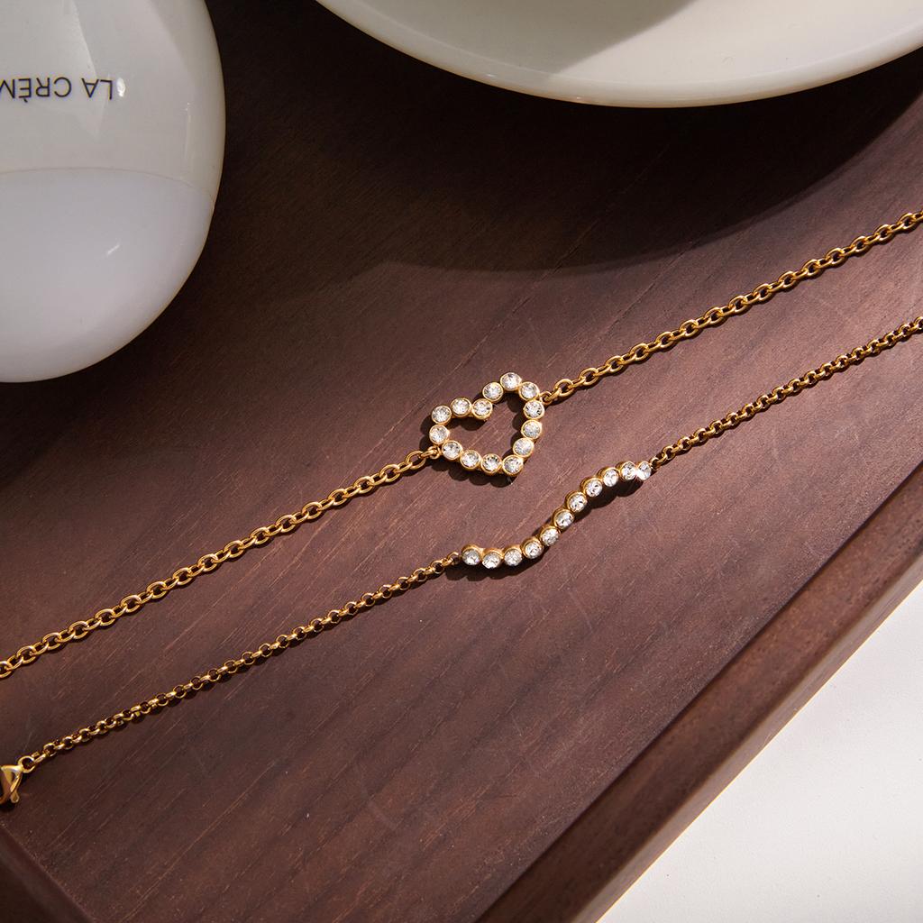 Yori Fashion Stainless Steel Openwork Heart Bracelet 18k Gold Plated Waterproof Jewelry For Women Charm Fashion