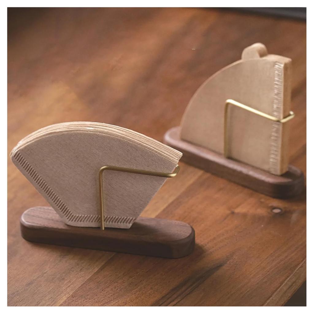 Compact Wooden Coffee Filter Holder, Stand for Coffee Equipment, Paper, Organization, and Storage, Space-saving (light Color)