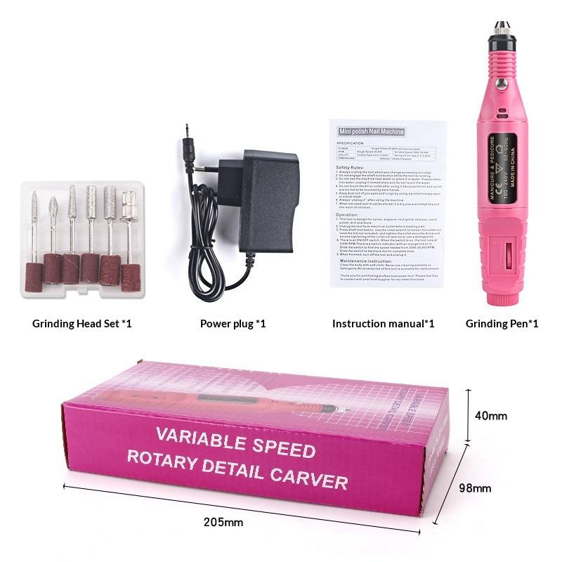 Professional Electric Nail Grinder Polishing Machine Kit With Nail Drill Bits File Manicure Remover Tools