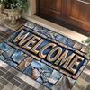 3D Vintage Stone Texture Welcome Doormat Collection Anti-Slip Entrance Rug With Artistic Embossed Design For Home Decor