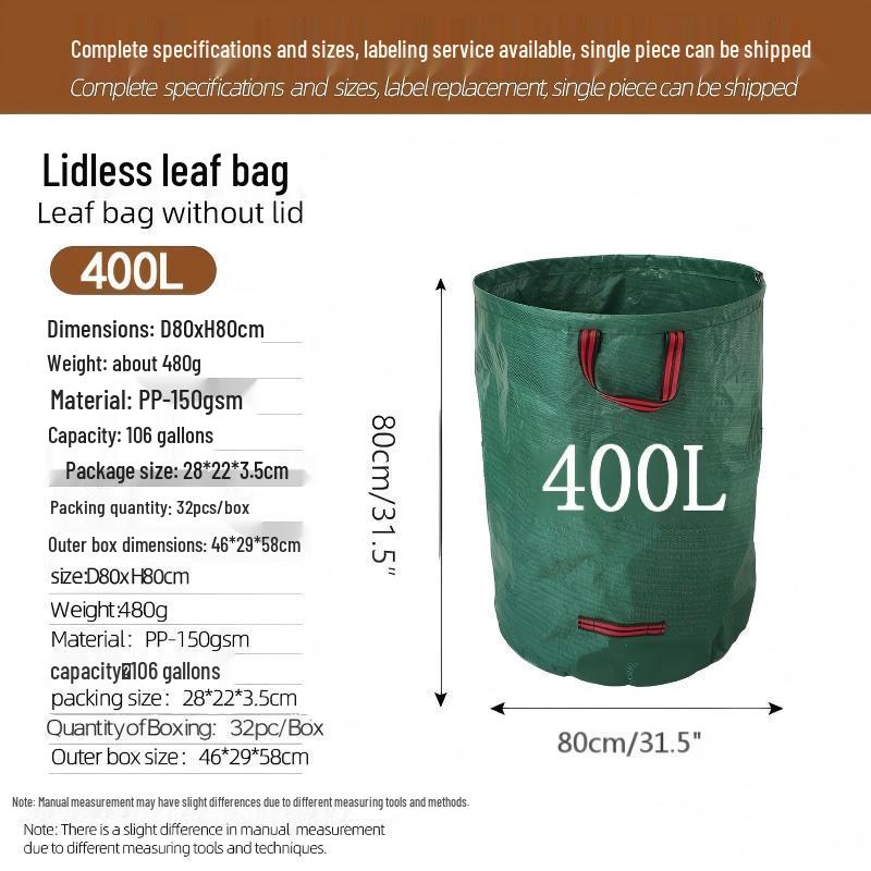Reusable Large-Capacity Leaf Collection Bag with Slanted Opening