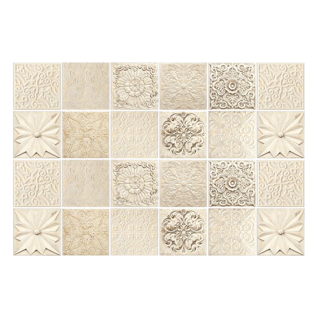 European Style Tile Art Tile Sticker Kitchen Living Room Waterproof And Oil-Proof Wall Decorative Wall Sticker Self-Adhesive