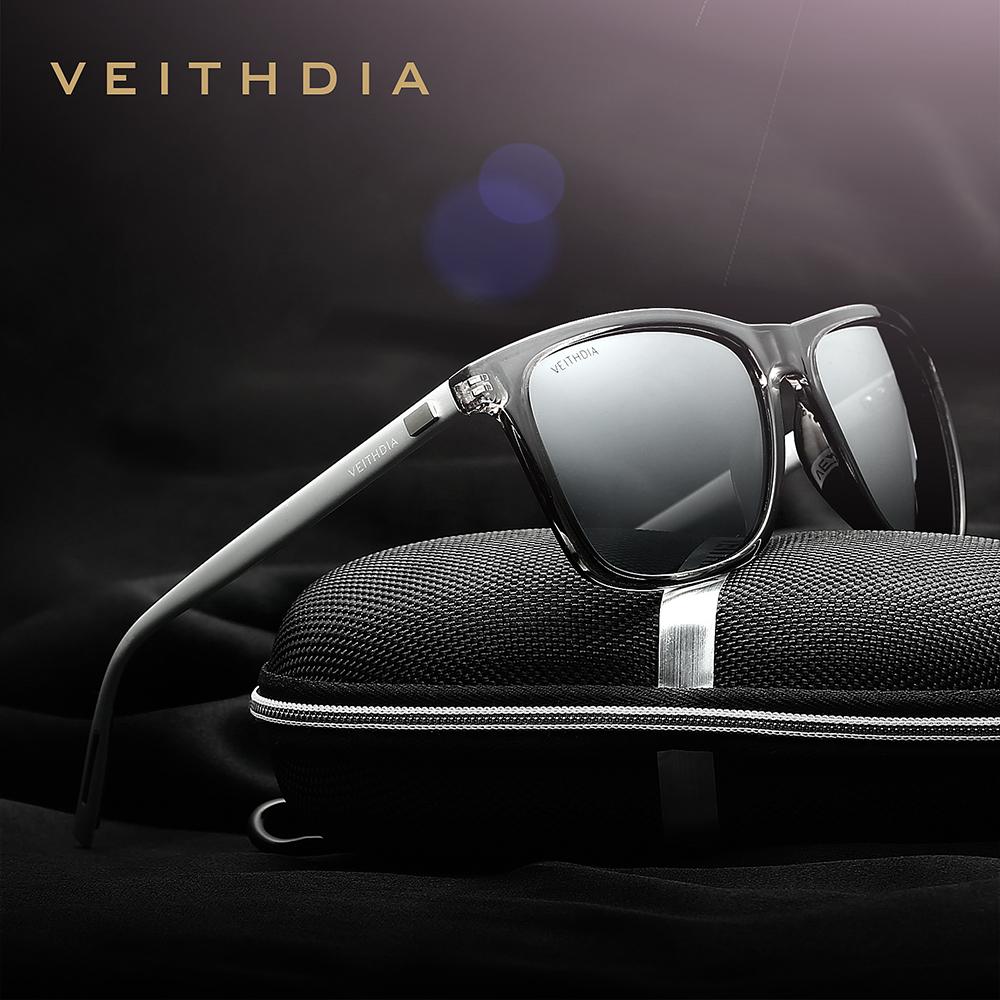 VEITHDIA zīmola Saulesbrilles Unisex Retro Aluminum+TR90 Saulesbrilles Polarized Lens Vintage Eyewear Saulesbrilles Vīriešiem/Sievietēm 6108