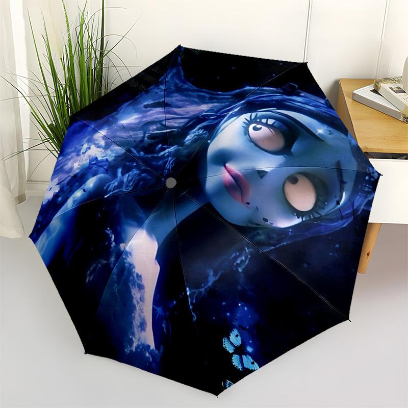 1pc Corpse Bride Automatic Opening/Closing Folding Umbrella with 8 Ribs, Portable Sunshade Umbrella Birthday and Holidays gifts yy250105090
