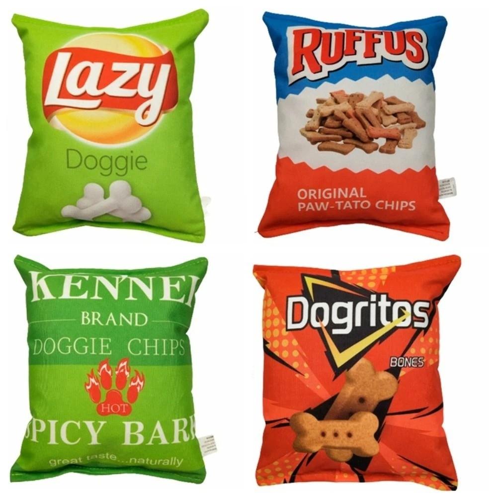 Clean Teeth Dogs Gnawing on Toys Creative Bite Resistant Plush Potato Chip Toy Puppy Supplies Funny Pet Toys