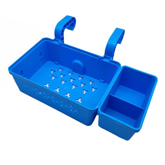 Poolside Storage Baskets with Cup Holders Large Capacity Universal Easy To Install Above Ground Pool Accessories Storage Organizer
