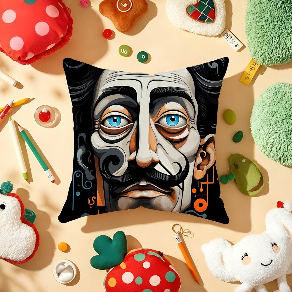 Pokrowiec na poduszkę S-Salvador D-Dali Art Pluszowy Materiał Miękki Dwustronnie Drukowany Sofa Ciepły Zimowy Domowy Prezent Pokrowiec na Poduszkę