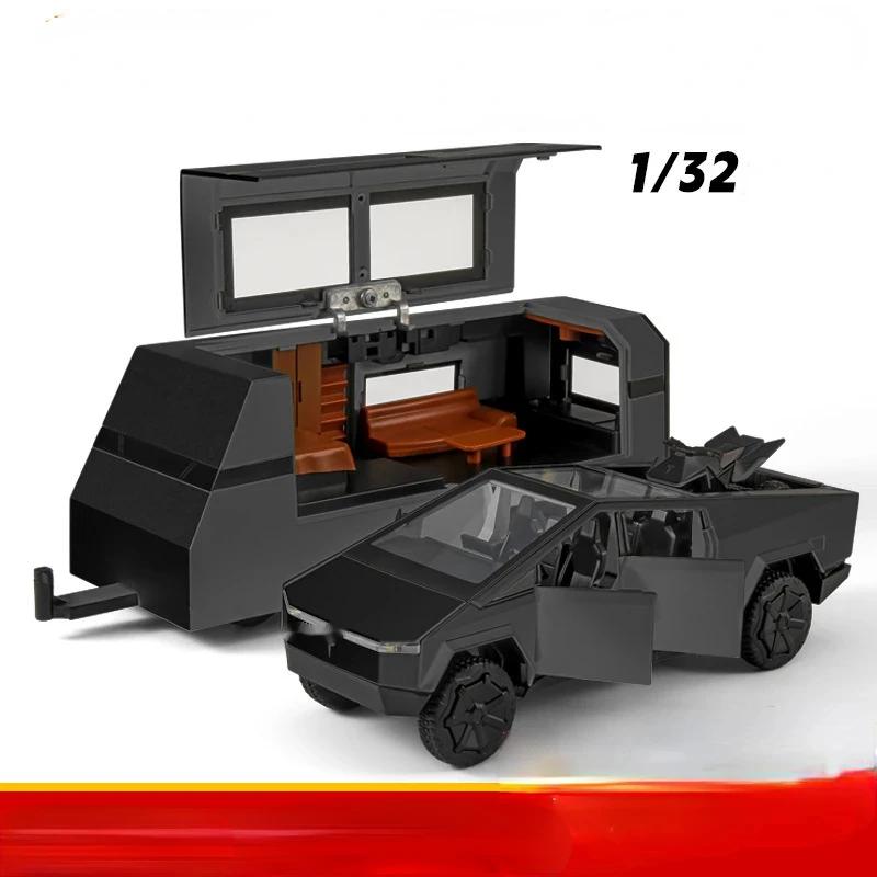 VKYA1 1/32 Tesla Cybertruck Modell 3 Modell S Modell X Modell Y Spielzeugauto Diecast Metall Off Road Sammlung Rückzieher Sound Licht Geschenk Junge