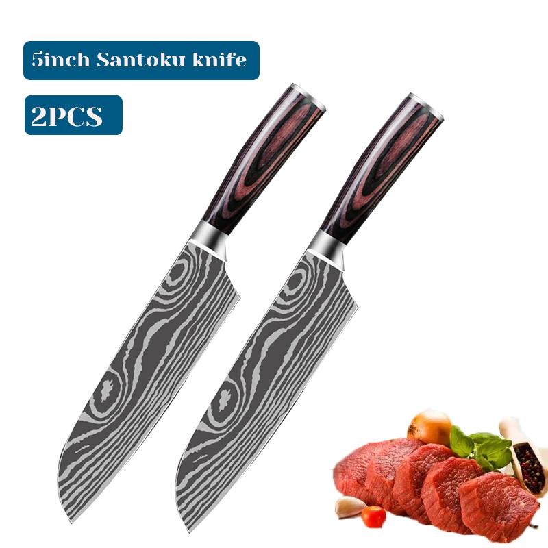 Damascus Kitchen Knives Professional Chef Knife Japanese Santoku Meat Cleaver Slicing Knife Stainless Steel Boning Knife
