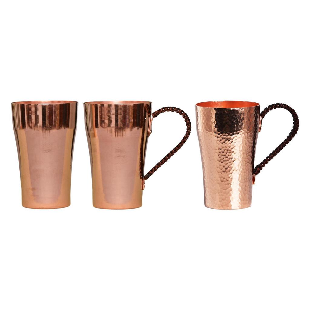 Moscow Mules Cup 400ml Copper Tea Cup Easy Clean Water Mug Portable Pure Copper Cup for Beverage Coffee Shop Hosuehold Bar Party