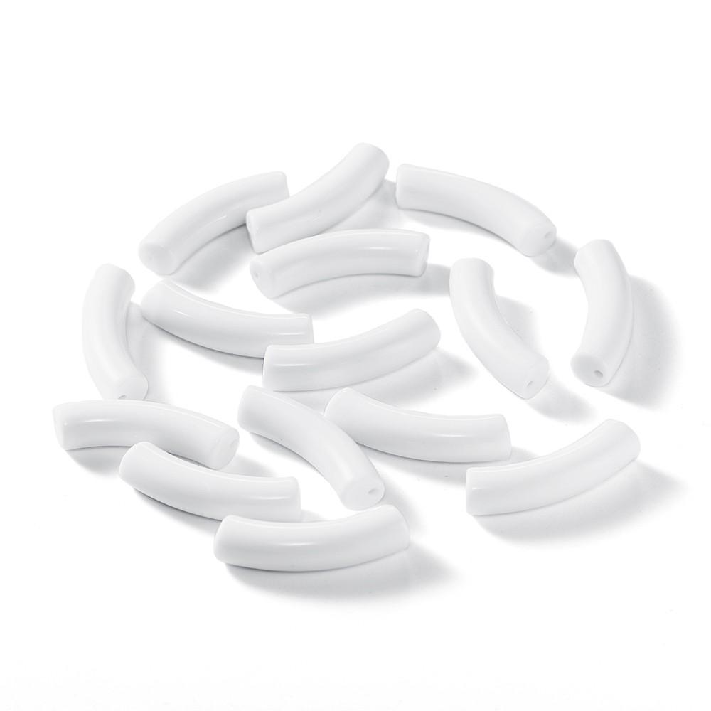 10 Stück/Los 10*33mm Gebogenes Rohrperlen Acryl Gebogene Röhrenperlen für DIY Armband Halskette Anhänger Schmuckherstellung Zubehör