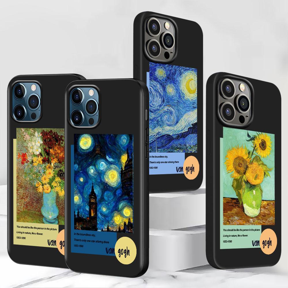 Van Gogh Art Case for Apple iPhone 13 14 Plus 11 12 Mini 15 Pro Max 7 8 SE 2020 X XS XR Silicone Soft Phone Cover