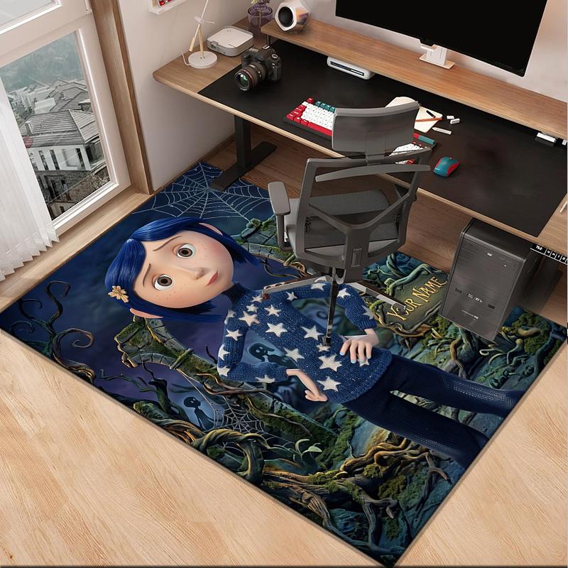 Custom NameMystery Coraline's World Carpet, Indoor Rug, Chair Rug, Living Rooms, Doormat Made From Polyester Home Decor Birthday Christmas Gifts