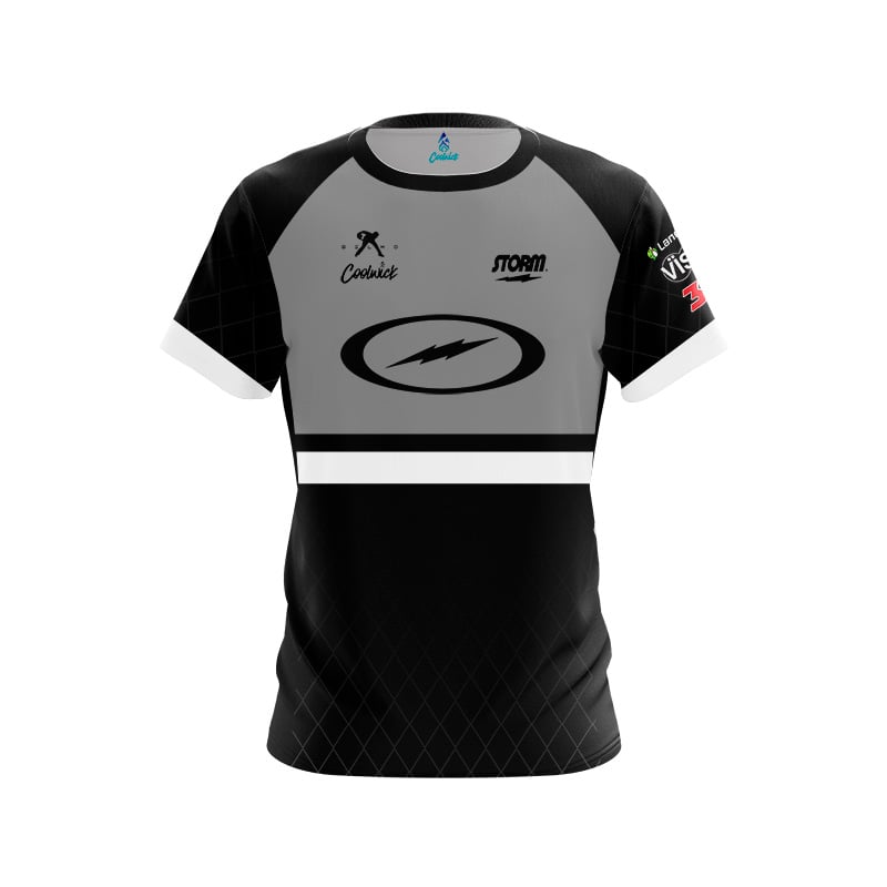 Coolwick Storm Bowling Jersey Black Lightning Logo Short Sleeve Performance T-Shirt Pro Player Fan Casual Family Matching