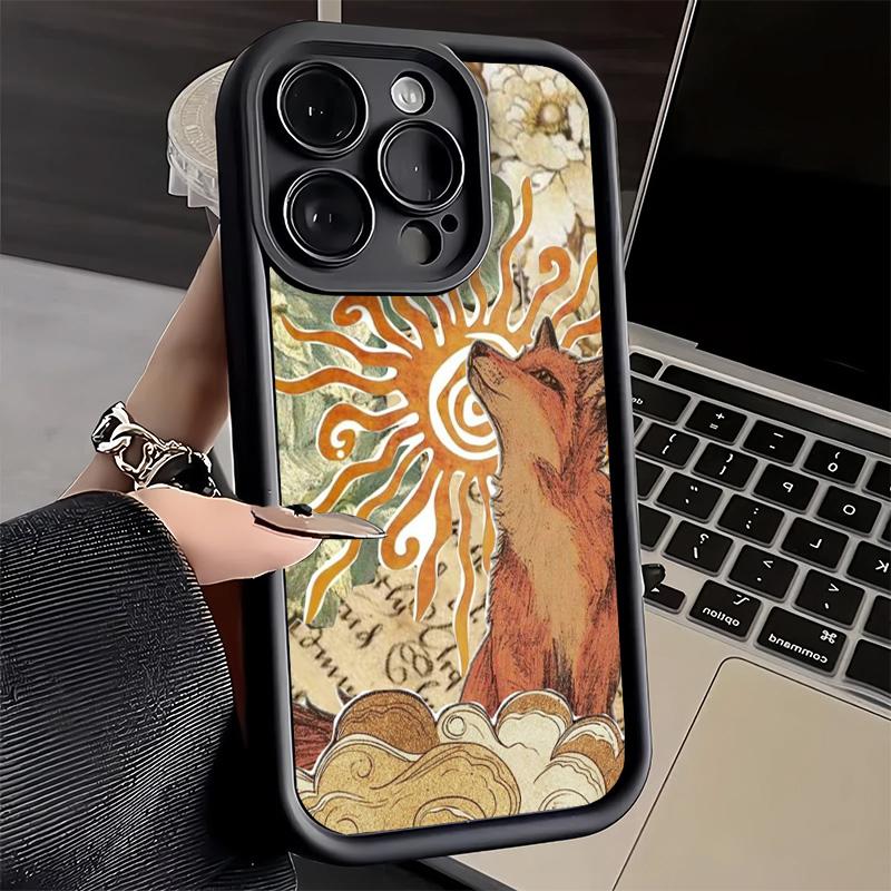 Phone Case for iPhone 17 Air 16E 15 16 Pro Max Cartoon Fox Animal Cover 14 Plus 13 12 Mini Soft Shell Silicone Fundas