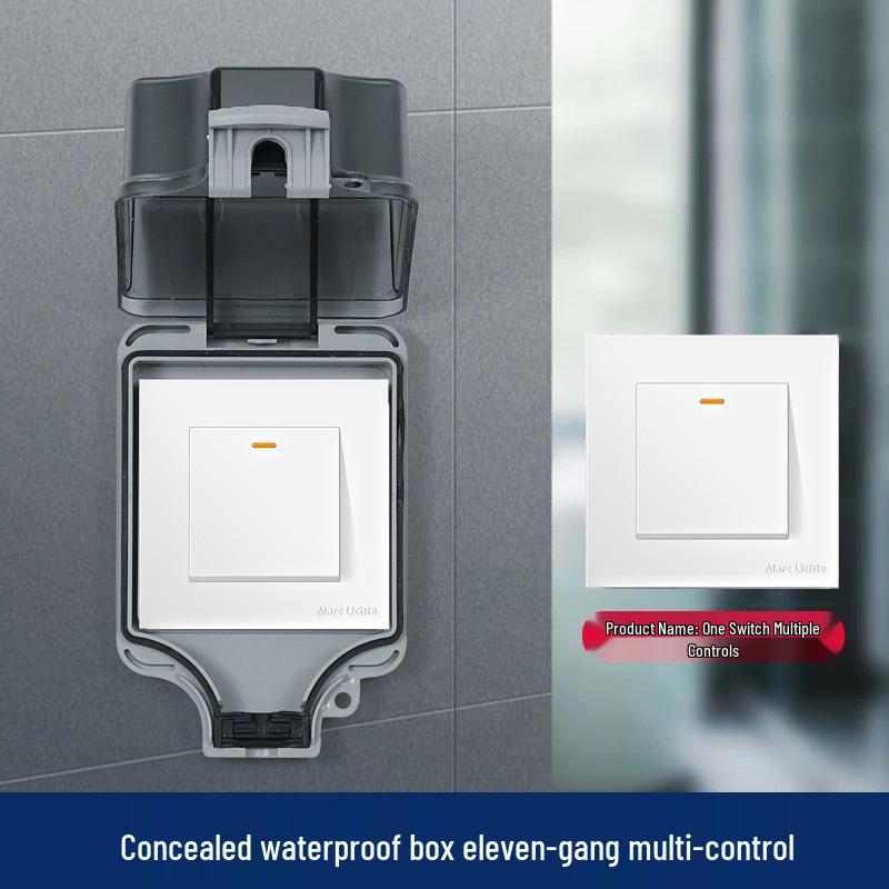 IP66 Wasserdichter Doppel-Steuerschalter mit Spritzwasserschutz-Abdeckung für den Außenbereich, Wandmontage Typ 86 Zwei-fach/Drei-fach.
