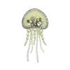 DIY Jellyfish Beads Patches Rhinestone Brooch Badge Sea Animal Appliques  For Clothing Bags Shoes
