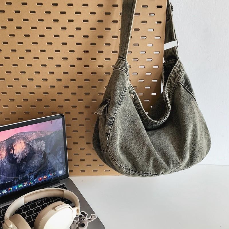 IELGY Ladies Messenger Bag Retro Denim Casual Lazy Style Tote Bag Daily Commuter