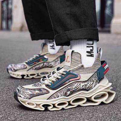 Autumn New Guochao Sports Shoes Printed Outsole Ultra-light Heightening Platform Men's Shoes Large Size Men's Shoes