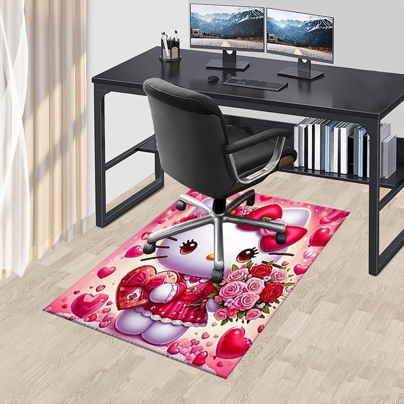 1pc Hello Kitty, Flowers Carpet Office Rug Outdoor Mat Home Decor Area Carpet Festival Gift Office desk chair carpet