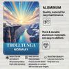 Gelassenes Trolltunga Norwegen Sonnenaufgang Metallschilder Transportposter Wohnzimmerdekorationen Heimdekoartikel Gartendekoration