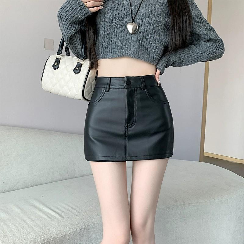 

Черные шорты А-силуэта с высокой посадкой из искусственной кожи для женщин - Сексуальные, приталенные, идеально подходят для осени L чёрный